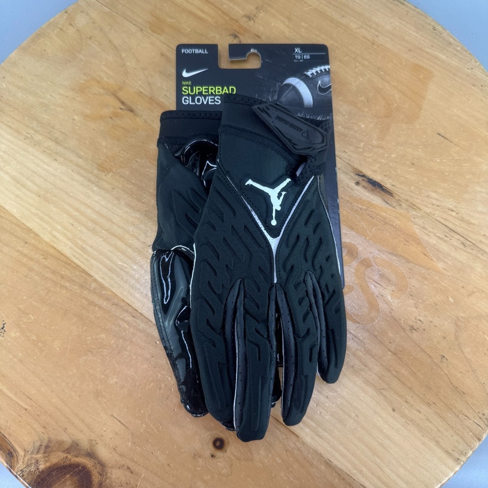 Nike Jordan Superbad Gloves Size XL Football Black White Magnigrip NEW